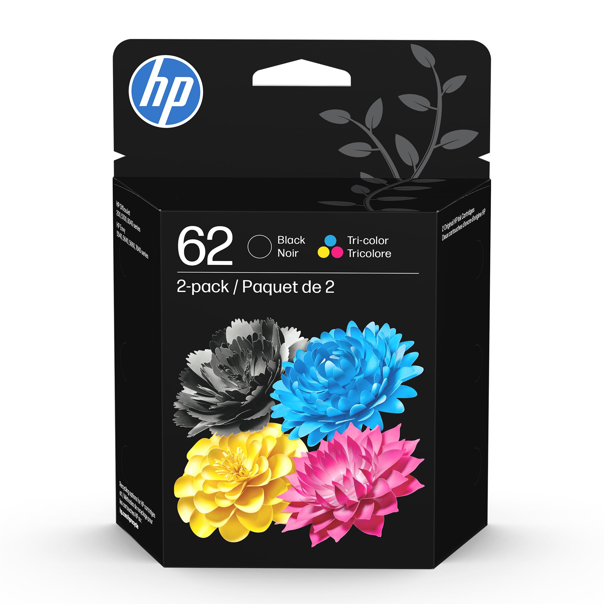 HP 62 Black/Tri-color Ink Cartridges for HP