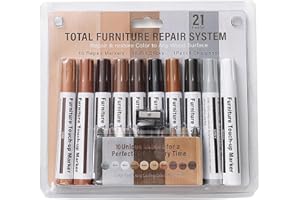 Kit Wood Markers – Complete 10 Color Set, Wax Sticks and Sharpener by Generic | Cover Scratches Stains on Floors Desks Tables