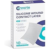 Conkote Silicone Wound Contact Layer Dressing 3"x4", FSA or HSA Transparent Adaptic Wound Dressing for Skin Tear, Prevent Wound Adherence, Box of 10 Dressing
