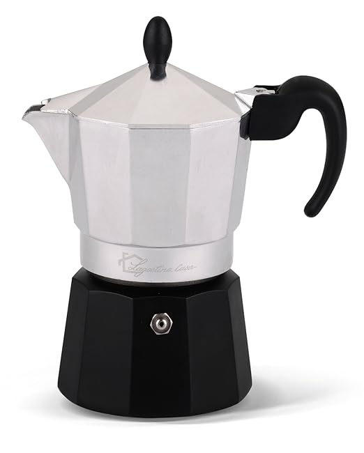 title=Lagostina Samba Nera Caffettiera in Alluminio, 3 Tazze