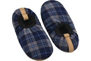 DICUIRD Mens Slipper Socks With Non Skid Bottoms, Warm Slipper Socks With Grippers For Men, Fuzzy House Fabric Slippers