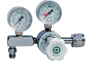Western Enterprises M1-540-PG M1 Series Pressure Gauge Regulators, CGA-540 Nut and Nipple, 3000 psi Inlet, 100 psi Maximum Pressure