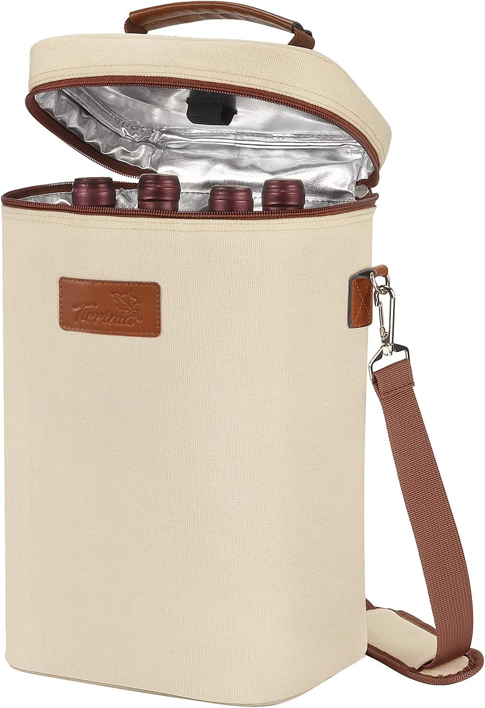 Kato Tirrinia Insulated Wine Cooler Bag 4 Bottle Travel Padded Wine