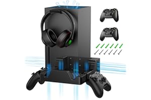 ZAONOOL Wall Mount for Xbox Series X - with 2 Controller Wall Mount and 3 Detachable Holders, Wall Mount Kit for Xbox Series X Accessories, Dual Vent Design Wall Shelf, Place Console Front Facing