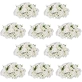 NUPTIO Flower Ball Arrangement Bouquet - 10 Pcs 15.7 inch Diameter White Fake Flowers Roses Balls for Centerpieces Tables - Artificial Rose Arrangements for Wedding Centerpiece Table Decorations