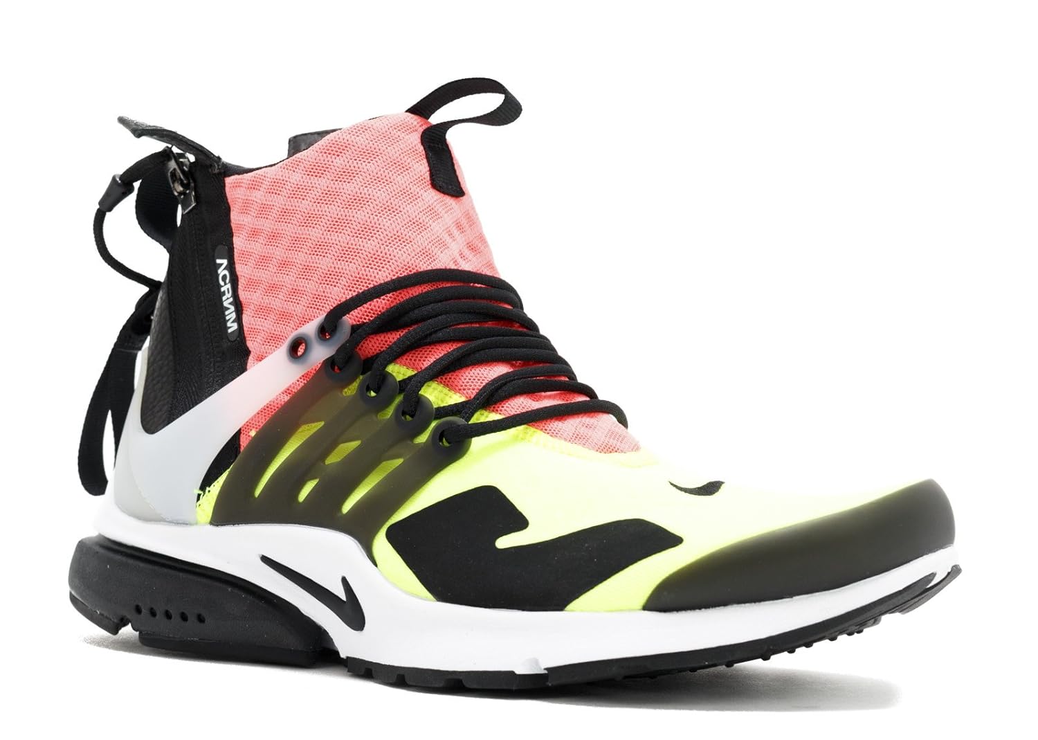 Nike Mens Air Presto Mid Acronym White/Black-Lava-Volt Fabric