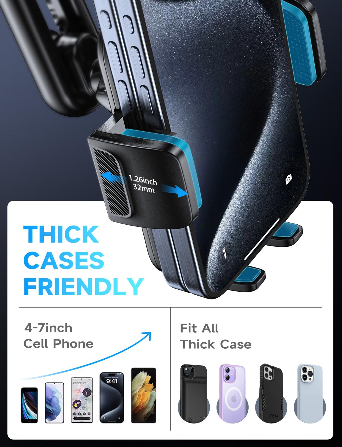 Handyhalterung Auto Handy Halterung Autohalterung: Universale Lüftung Handyhalter, EIN-Knopf-Release & 360 Grad Vent KFZ Halterung für iPhone 16/15/14/13/12 Pro Max Plus, Samsung, Huawei, Xiaomi, usw 5