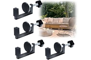 KOMPMP 4 Pcs Patio Furniture Clips - Outdoor Patio Sofas Clips, Adjustable Wicker Rattan Furniture Alignment Connector Sectional Couch Sofa Furniture Clips for Keep Sectional Couch Togethe