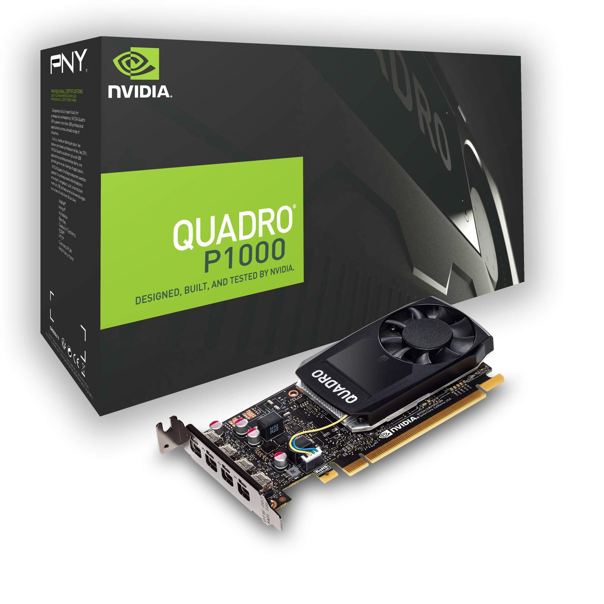 PNY NVIDIA QUADRO P1000 4 GB DVI Graphics Card - Black
