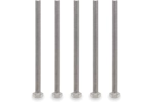 VictorsHome M8 Hex Head Bolt Screw, M8-1.25 x 120mm Stainless Steel 18-8 304 A2-70 Fully Threaded Hex Bolts 5pcs