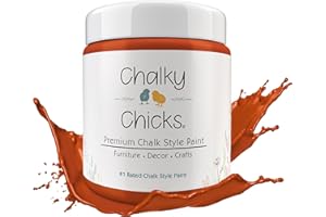 Chalky Chicks Chalk Paint - Chalk Paint for Furniture, Craft Paint, Cabinet Paint, Wood Paint, and Furniture Paint, Spray Paint-Ready for Home Decor - Pumpkin Pie (Orange) 4 Fl Oz (Pack of 1)