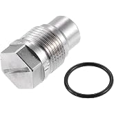 Motoforti Fuel Rail Plug &amp; O-Ring, Fuel Pressure Valve, for Dodge for Ram 2500 3500 6.7L Diesel 2007-2018, Aluminum, 97371618 113073001, Silver Tone, 1 Set