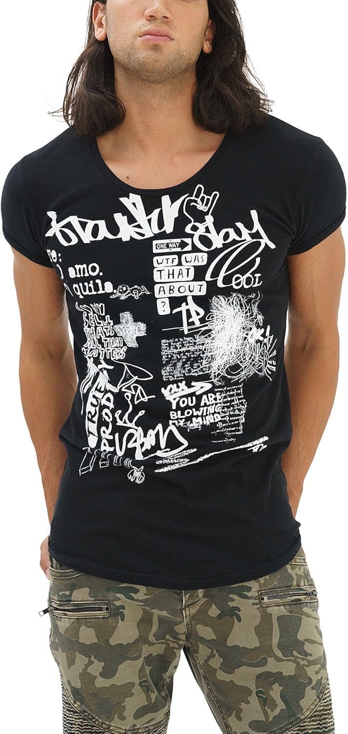trueprodigy Casual Herren Marken TShirt Aufdruck Oberteil Cool Stylisch Rundhals Kurzarm Slim