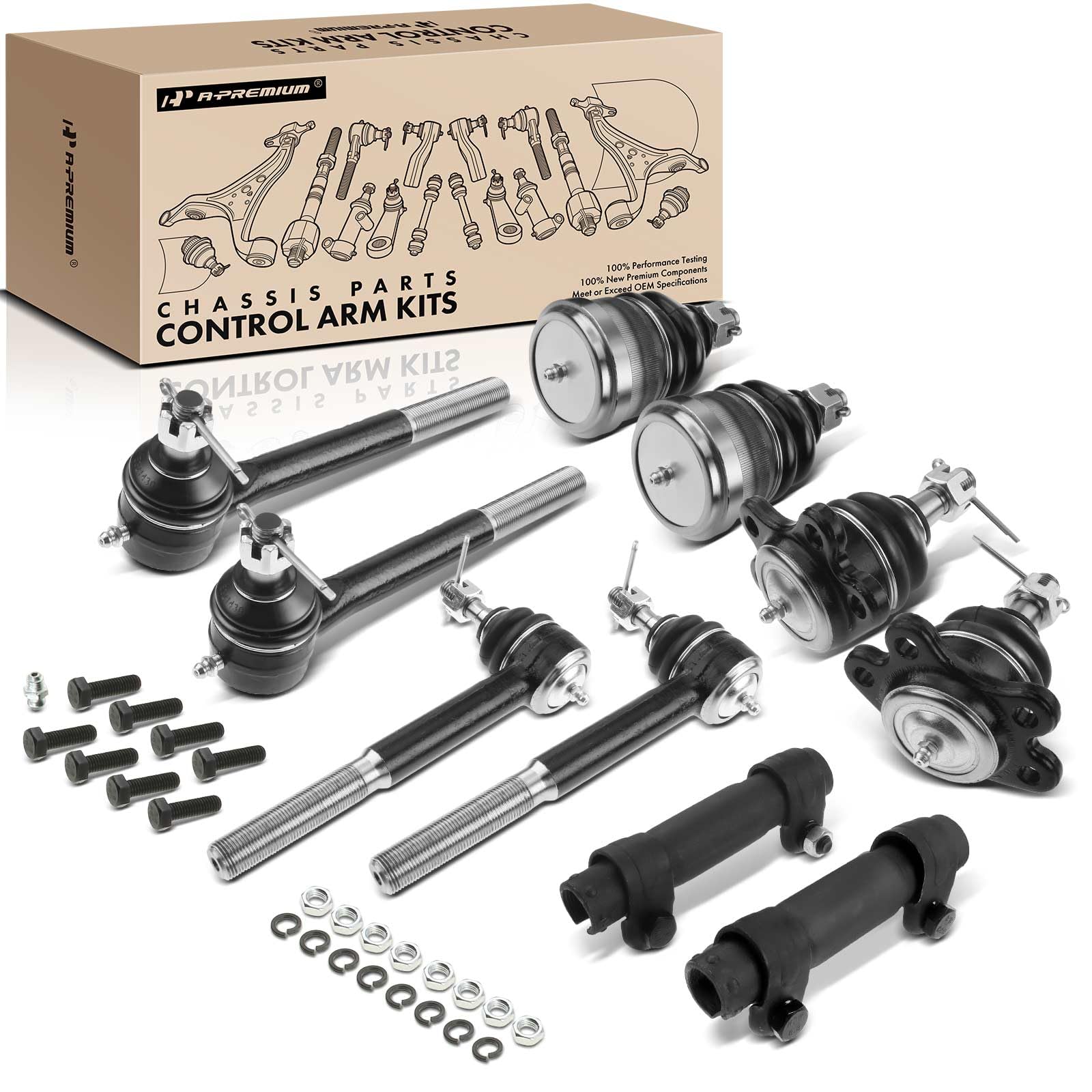 Photo 1 of A-Premium Set of 10, Front Upper Lower Ball Joint, Inner Outer Tie Rod End, Compatible with Chevrolet C1500 1988-1992, C1500 Suburban 1992, C2500 1988-1992, GMC C1500 1988-1992, C2500 1988-1992