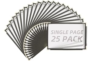 CYEAH 25 Pcs Cafe Style Menu Cover, Single Page 2 View Transparent Restaurant Menu Covers, Restaurant Menu Cover Fits 5.5" x 8.5" Paper, Menu Holder for Bar Cafe Restaurant Book Black Folder