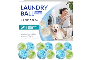12Pcs Pet Hair Remover for Laundry, Effectively Removes Pet Hair from Bedding and Clothes,Reusable Washing Machine Hair Catch