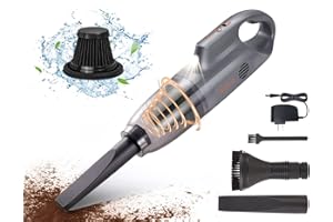 PEGOVO Hand Held Vacuuming Cordless Rechargeable-10K PA Strong Suction Car Vacuum Cordless Rechargeable,Handheld Vacuum Cordless Car Vacuum Cleaner with Pet Brush&Washable Filter