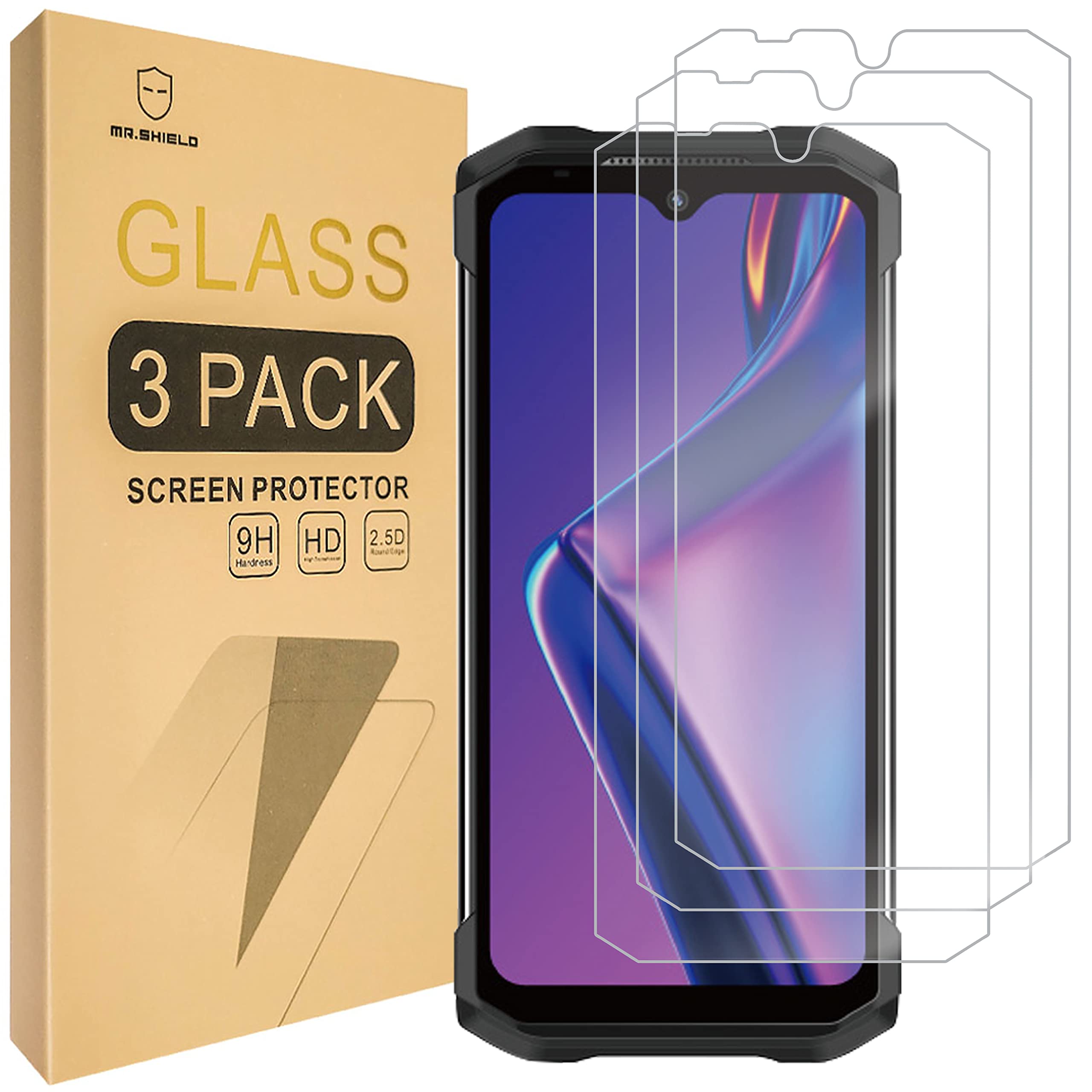 Mr.Shield Screen Protector For Doogee S98 Pro/Doogee S98 [Tempered Glass] [Japan Glass with 9H Hardness] [3-PACK] Screen Protector