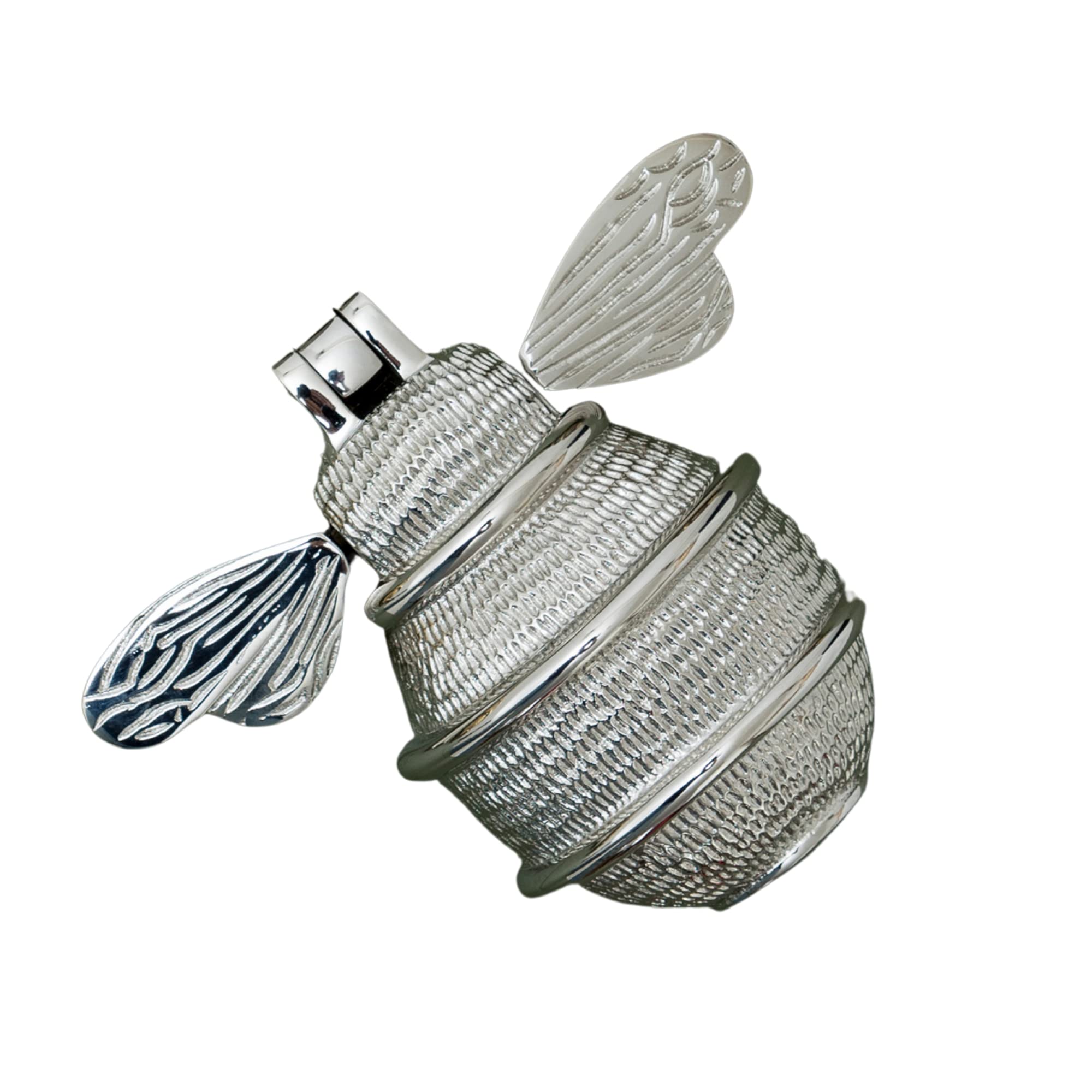 Bee Door Knocker for Front Door | Premium Size Polished Solid Brass Knockers with Strike Plate | UPVC | Bumblebee Front Door Furniture with a Unique Design (Nickel)