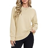 MAGCOMSEN Women's Fleece Lined Sweatshirts Pullover Crewneck Sweater Loose Fit Casual Winter Warm Tops with Thumb Holes