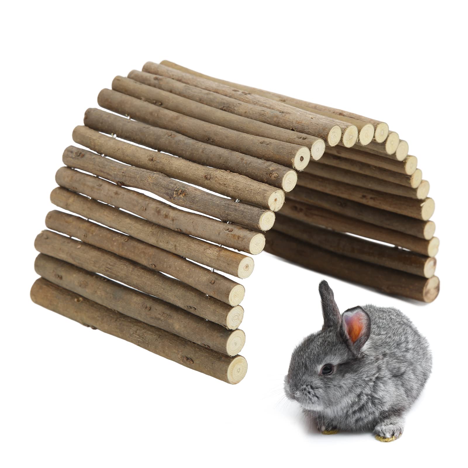 Wooden Hamster Bridge Small Animal Bendy Bridge Ladder Bridge Small Animal Wooden Cage for Guinea Pigs Ferrets