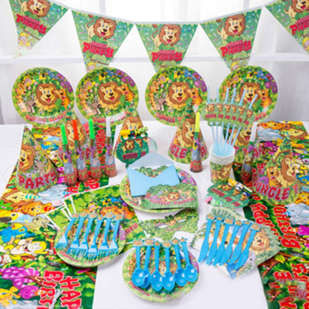 Newhaa Children S Birthday Party Supplies Set Forest Ball Lion
