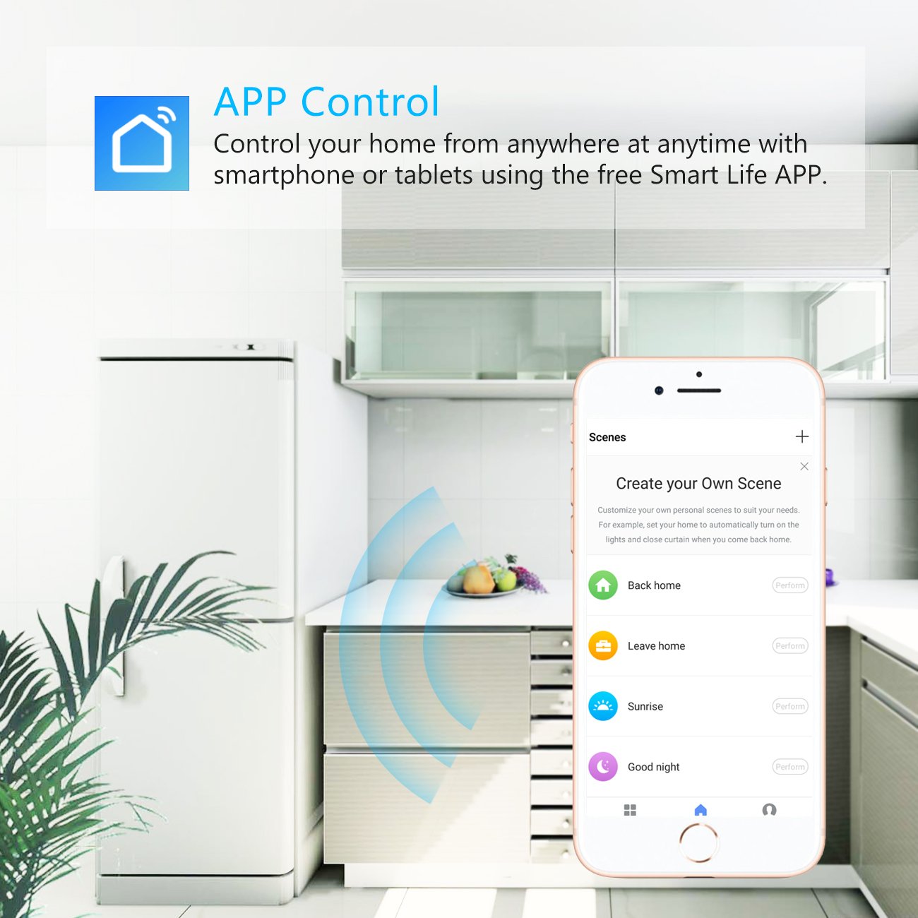 2X Prise Connectée Wi-FI, 2000W 10A Prise Intelligente Fonctionnant avec Amazon Alexa Google Home IFTTT Télécommande de Contrôle Port USB Fonction Timer et Application de Contrôle