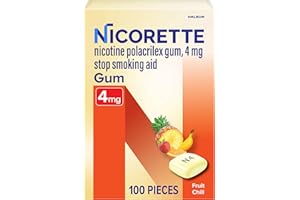 Nicorette 4 mg Nicotine Gum to Help Quit Smoking - Fruit Chill Flavored Stop Smoking Aid, 100 Count