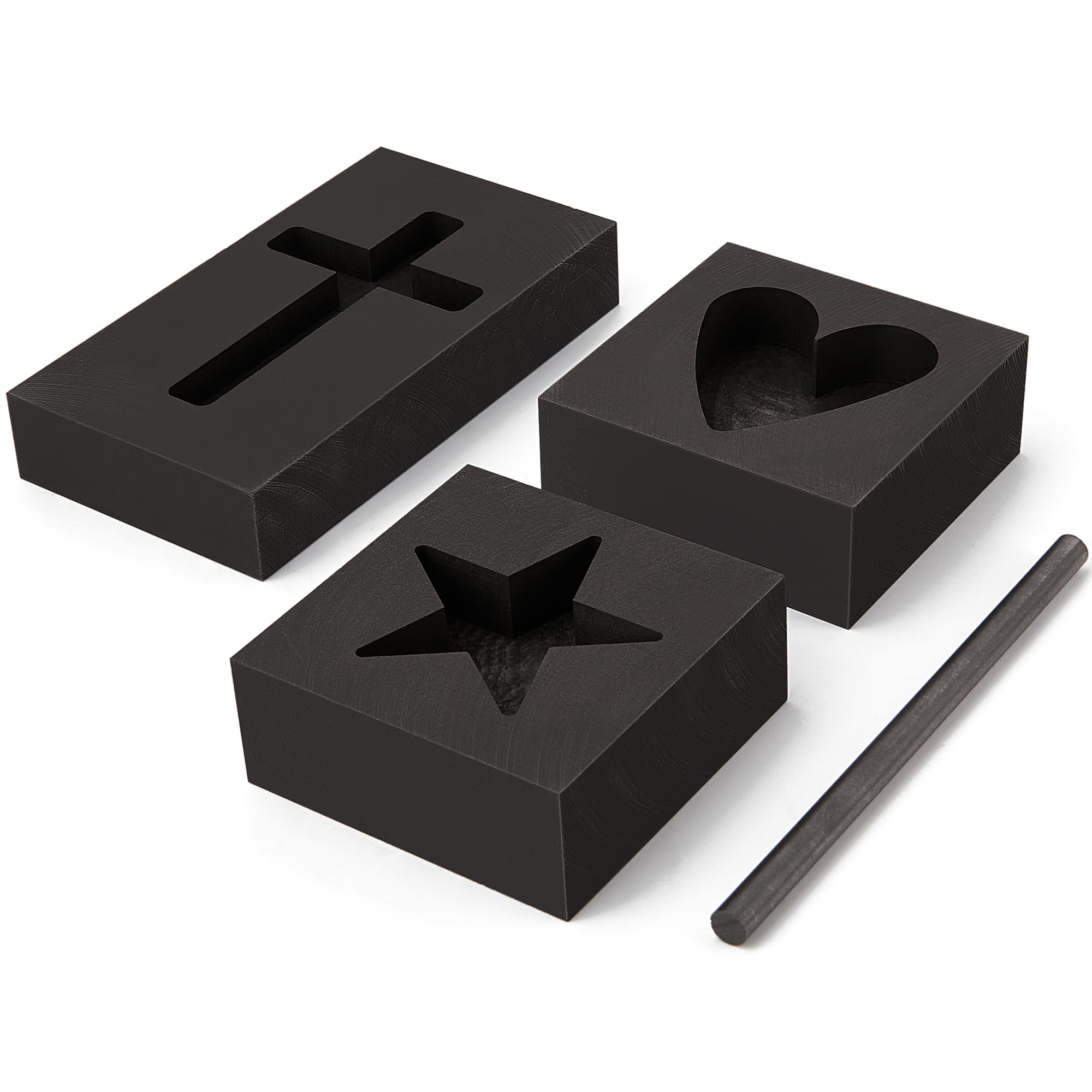 4 Pieces Graphite Ingot Molds,Upgrade Heart Star