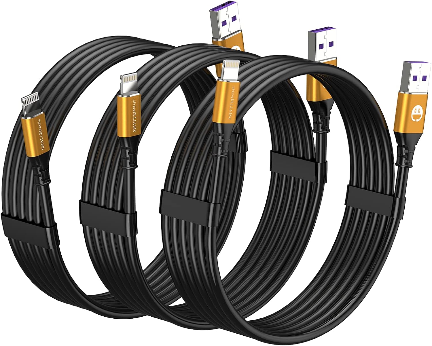 iPhone Charger 10 ft,3-Pack Extra Long Lightning Cable, MFi-Certified iPhone Charger Cable 10 Foot Charging Cord for iPhone 12 11 Pro X XS Max XR/8 Plus/7 Plus/6/6s Plus/5s /5c/iPad Mini Air(Gold)