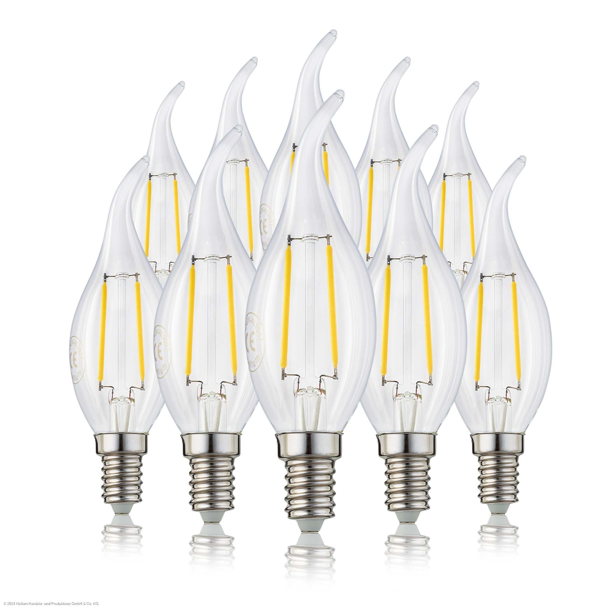 Hellum 207309 LED Light Bulb Gust of Wind Flame C35 LED Filament E14 Base Warm White 2700 K 2 W Clear Pack of 10 โ image 1