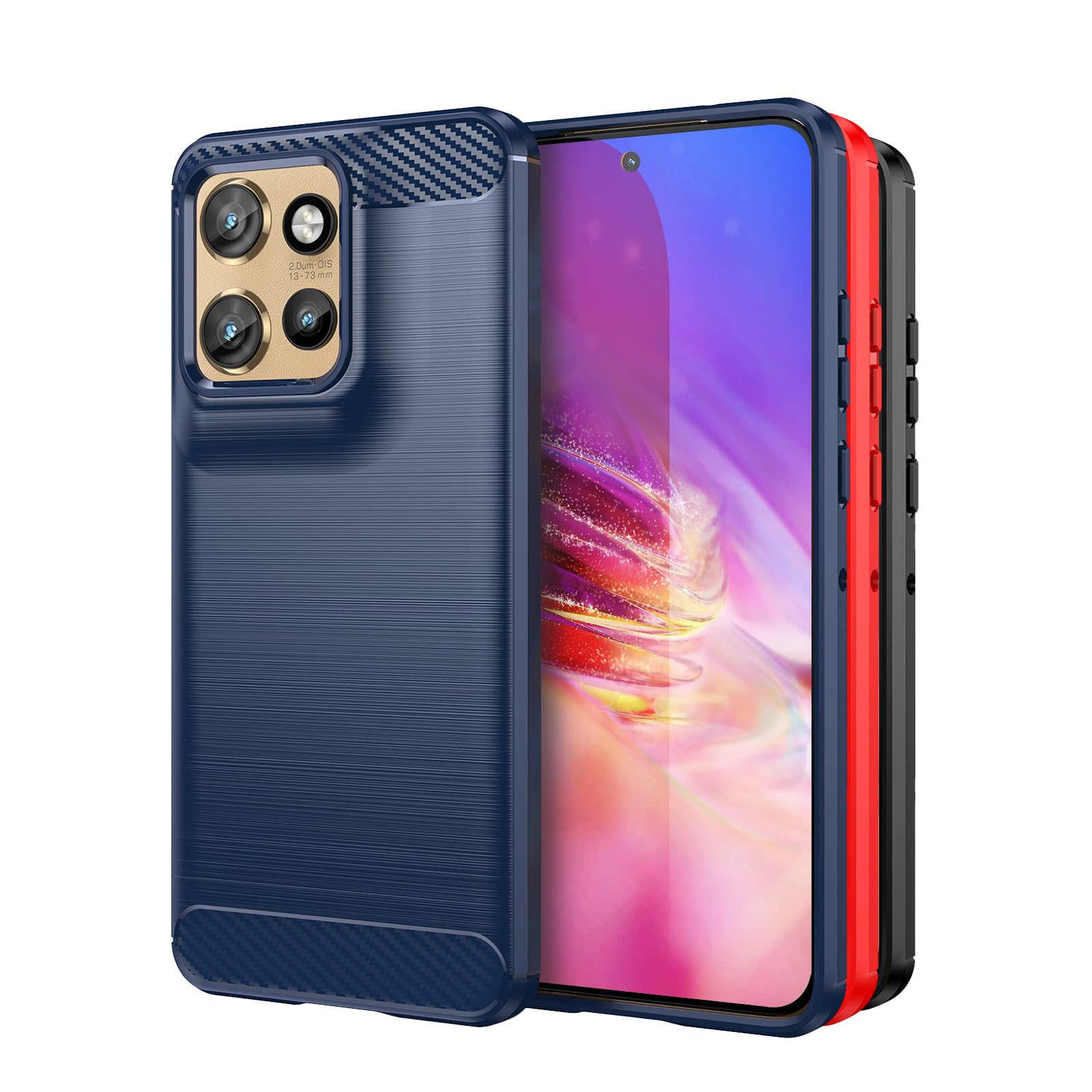 TailTech Case for Motorola Edge 50 Neo Phone Case, [Blue] Brushed Stripe TPU Phone Cover with Shockproof Protection, Compatible with Moto Edge 50 Neo Phone Case — image 1