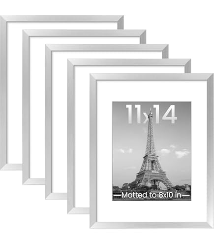 Icona Bay Noble Collection Lot De 6 Cadres Photo Professionnels Modernes Argenté 20 X 25 Cm