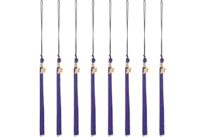 DIYEAH 8pcs Purple Graduation Cap Tassel Decorations with 2026 Charms for Grad Cap Accessories and College