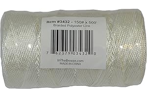 In the Breeze Bulk Braided Polyester Kite Line, 150 lb x 500-Feet, 3432