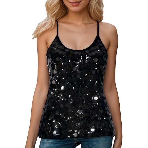 theredthread S fur sequins camisole 黒 THEREDTHREAD / ザレッドスレッド】S fur sequins camisole