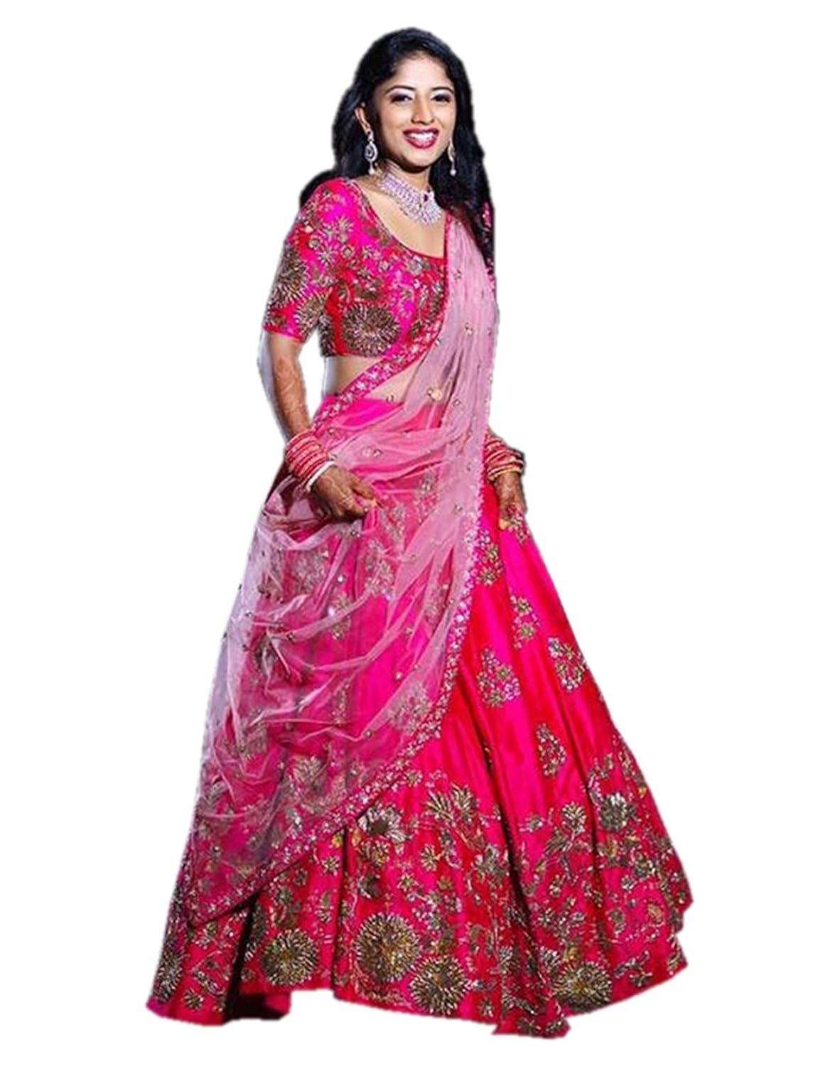 uniqueest women's silk lehanga choli (wander-b16 _multi-coloured_ free size)