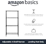 Amazon Basics 4-Shelf Narrow Storage Unit Steel Black 360 kg Capacity 4 Shelves view 4