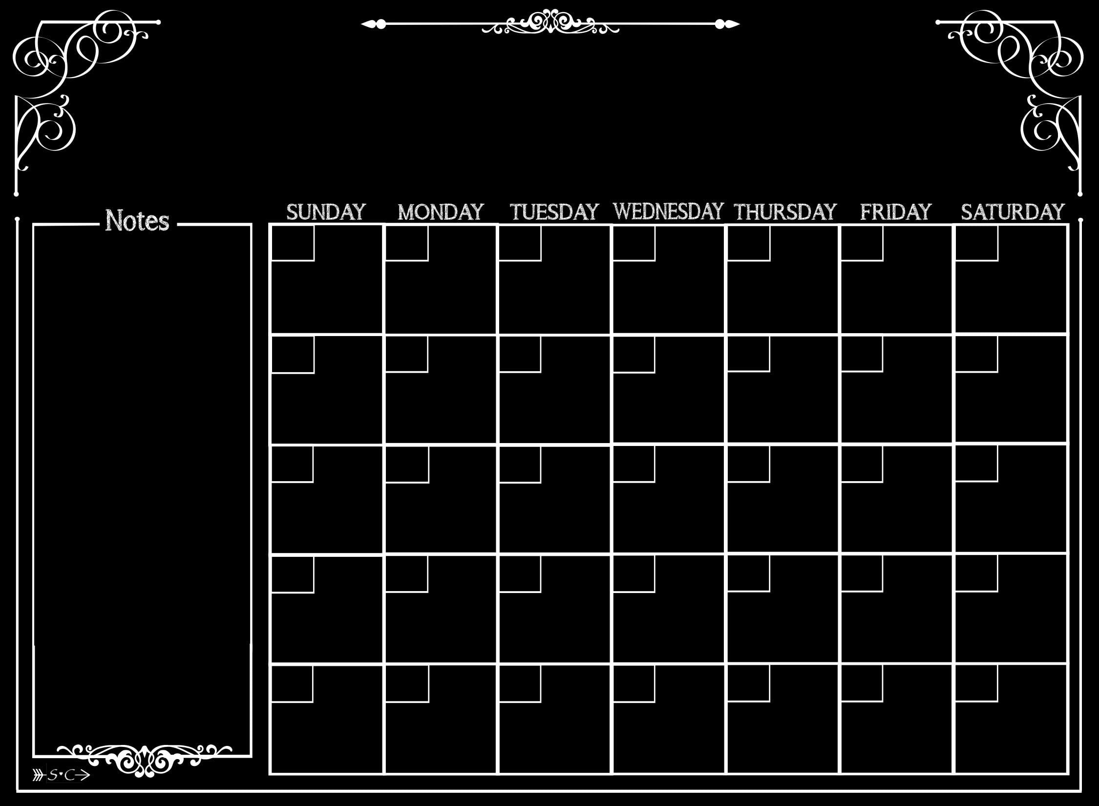 Calendar | Magnetic Chalkboard Style Refrigerator Calendar | Monthly Organizer | Dry Erase Board | Large Calendar | Kitchen Organizer | Smooth Black Surface | Waterproof | 11 x 15 inches