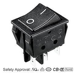 uxcell 5Pcs AC 16A/125V 16A/250V DPDT 6 Terminal 2