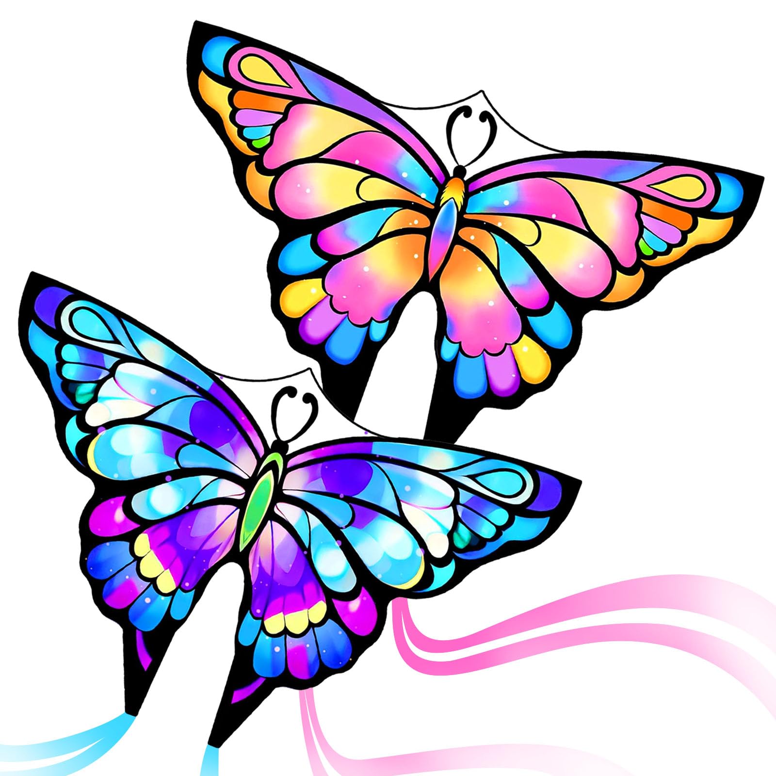Simxkai 2 Pack Kites - Butterfly Kites for Kids & Adults, Easy to Fly for Beginners, Each Kite with Line Handle — image 1