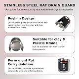 Roshield Rat Drain Guard 4"/110mm Stainless Steel One-Way Flap view 3