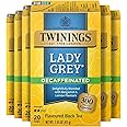 Twinings Decaffeinated Lady Grey Black Tea Individually Wrapped Bags, 20 Count (Pack of 6), Orange Peel & Lemon Peel, Enjoy Hot or Iced | Packaging May Vary
