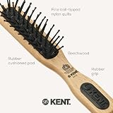 KENT AirHedz Micro Phine Taming Brush Natural Bristle Beech Wood Handle view 5