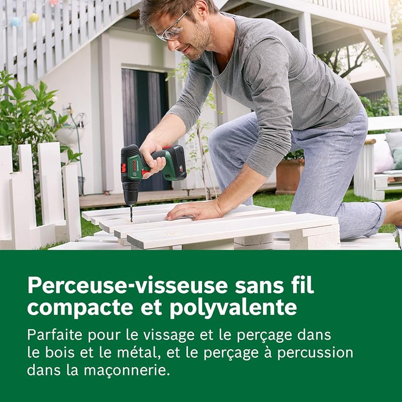 perceuse-visseuse sans fil UniversalDrill 18V (2 batteries, système 18 V, livré avec deux embouts de vissage et coffret)