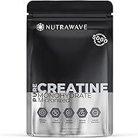 Nutrawave PURE CREATINE Monohydrate Powder 5000mg per scoop, 60 Servings, Micronized for Better Absorption, Improved Strength