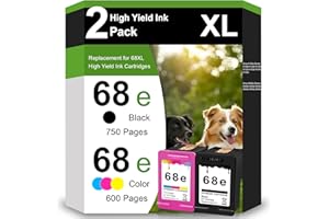 OULADUN 68e Black/Tri-Color Ink Cartridges High Yield Replacement for 68 Series, Works with Envy 6555e, 6552e, 6155e, 6152e, 