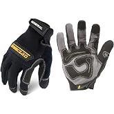 Ironclad General Utility Work Gloves GUG, All-Purpose, Performance Fit, Durable, Machine Washable (1 Pair) Black