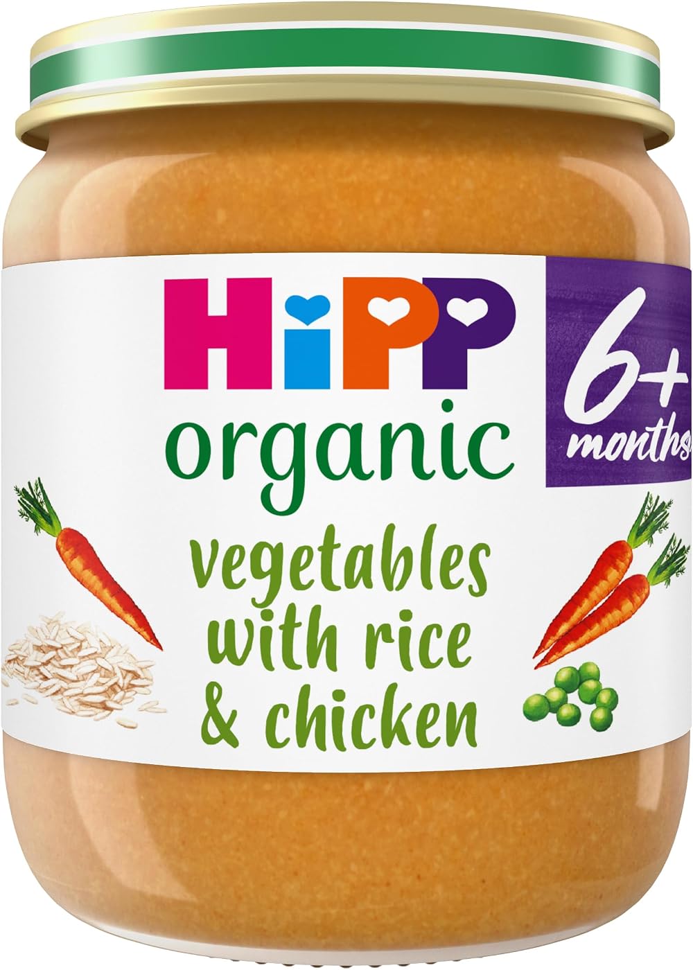 HiPP Organic Vegetables with Rice & Chicken Baby Food Jar 6+ Months 125g (Pack