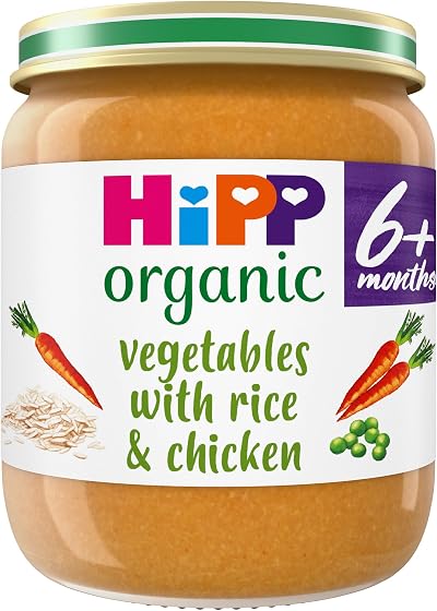 HiPP Organic Vegetables with Rice & Chicken Baby Food Jar 6+ Months 125g (Pack